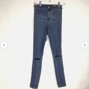 Asos Denim Skinny High Rise Medium Wash Blue Jeans Size 24 /32.